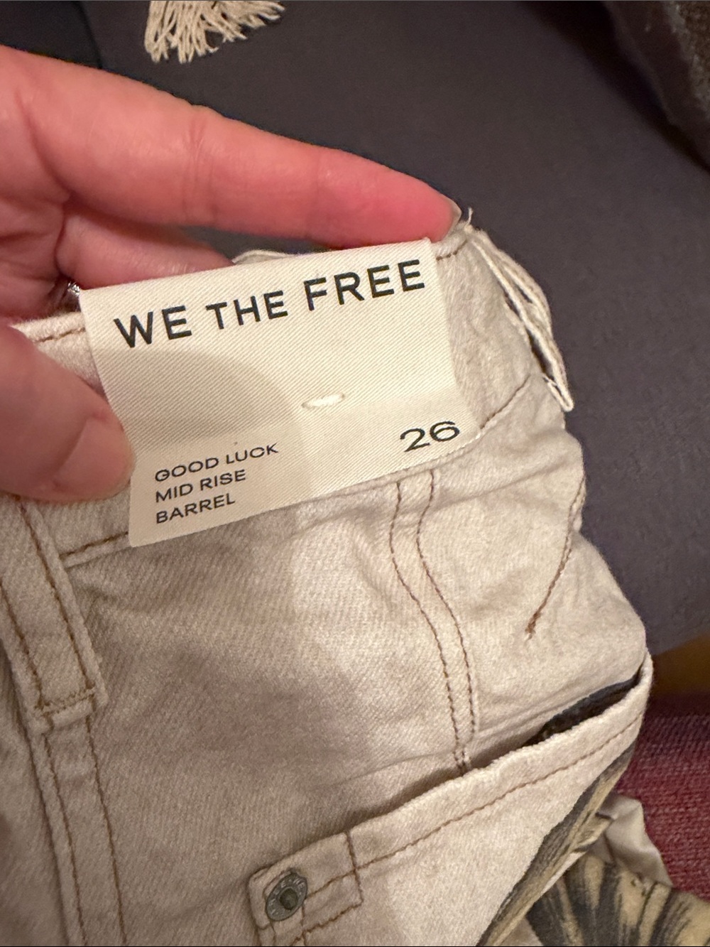 NWT We The Free Good Luck Printed Barrel Jeans in Go Bananas *view description* - Picture 6 of 6